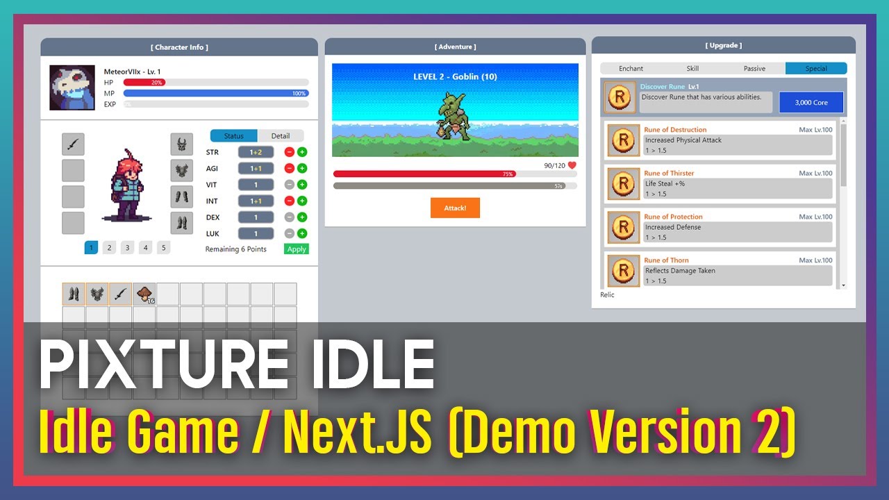 Pixture Idle - Made with NextJS (Demo Version 2) - YouTube