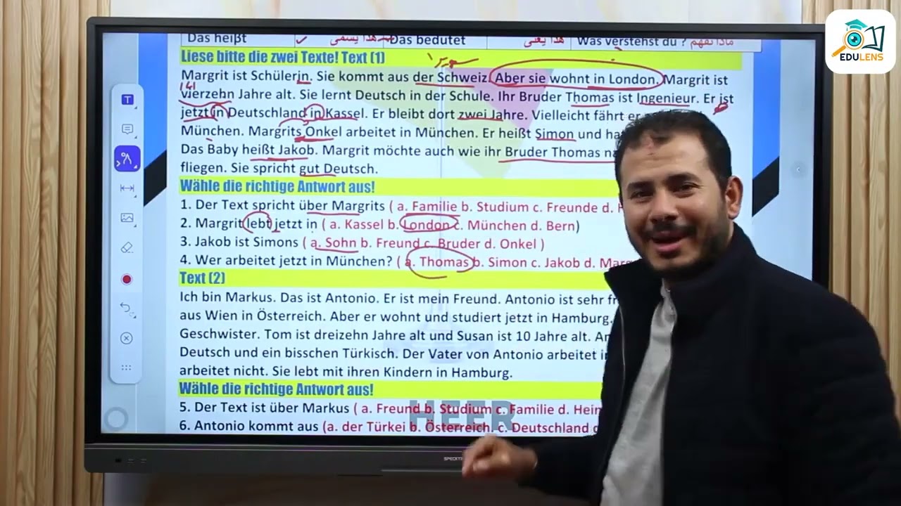 مراجعه ليلة الامتحان أولى ثانوى ألمانى ترم أول 