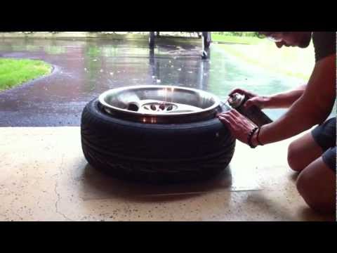 Mount tires with fire (brake parts cleaner)