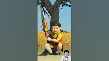Squid game AI ! doll and chainsaw #squidgamedoll #funny #squidgame #animation #squidgame2 #ai