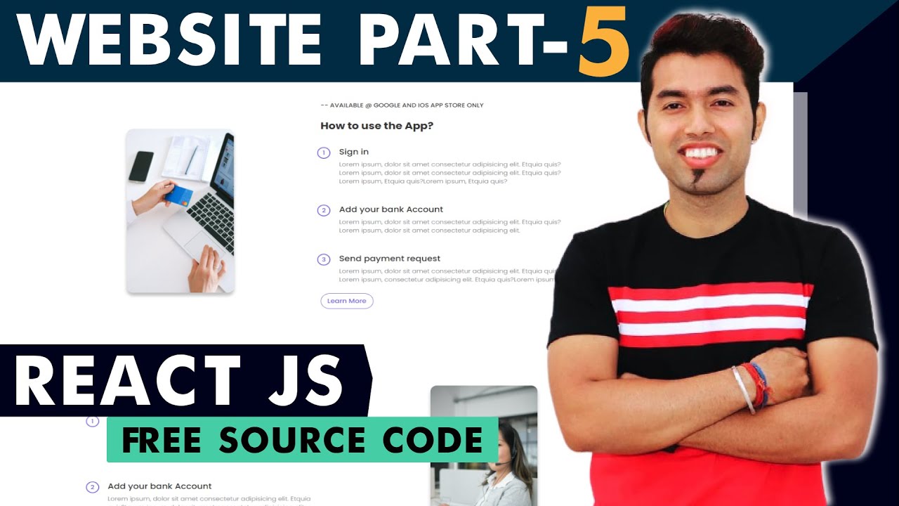 🔴 React Firebase JS Website Tutorial In Hindi #5: About Us Section In ...