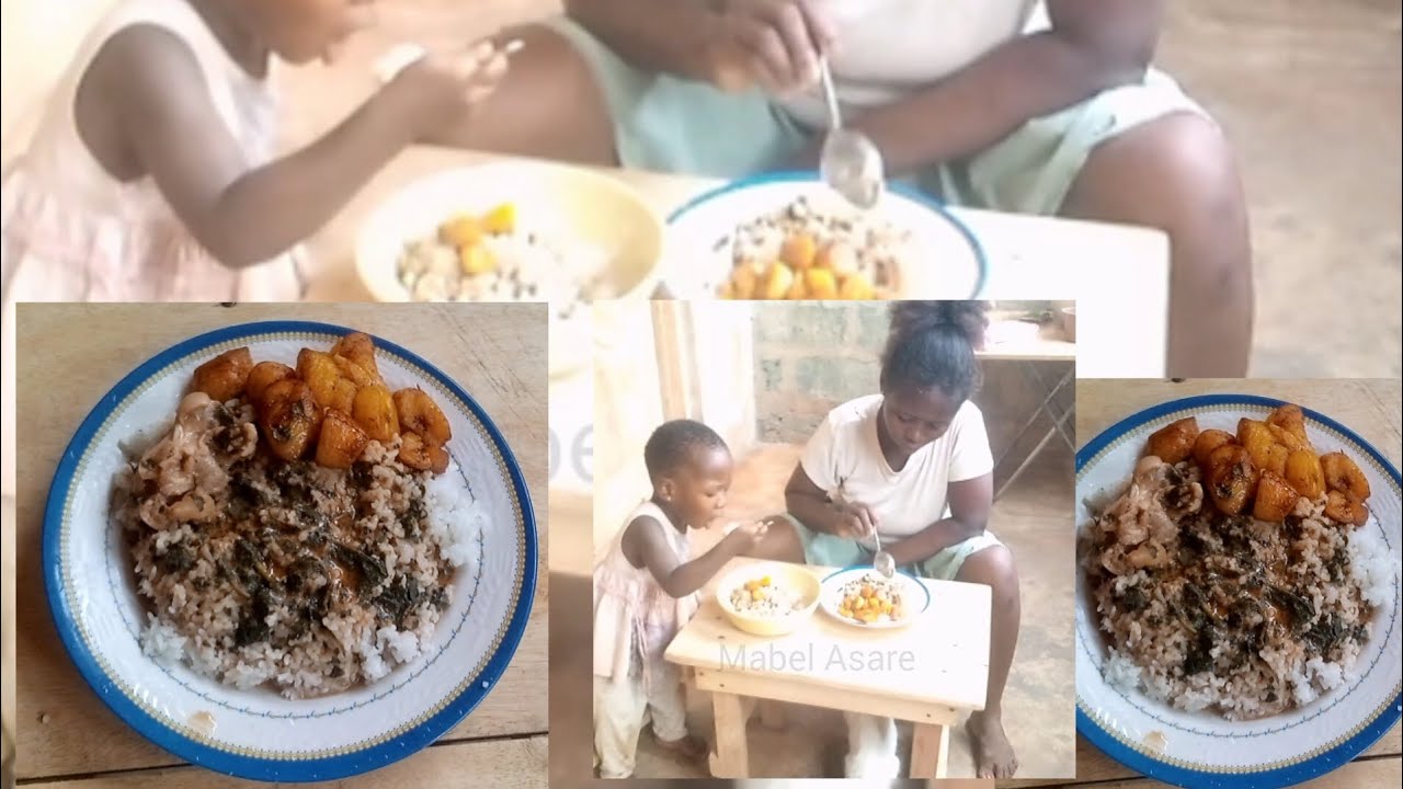 Traditional Bitter Leaf Soup with Plane Rice | African Village Life ...