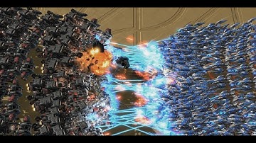 Starcraft 2 - 100 Battlecruisers vs 150 Void Rays