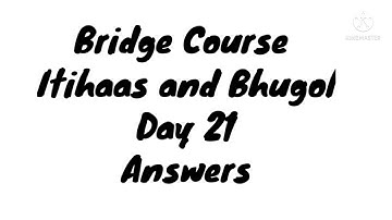 10th Class Bridge Course Itihaas and Bhugol Day 21 Answers|| Please Subscribe My Channel 🙏🙏