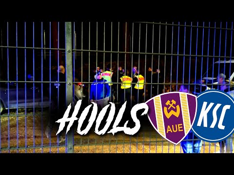 Auseinandersetzungen zwischen LOK-Hools und KSC-Fans nach dem Spiel! | Aue - KSC 0:3