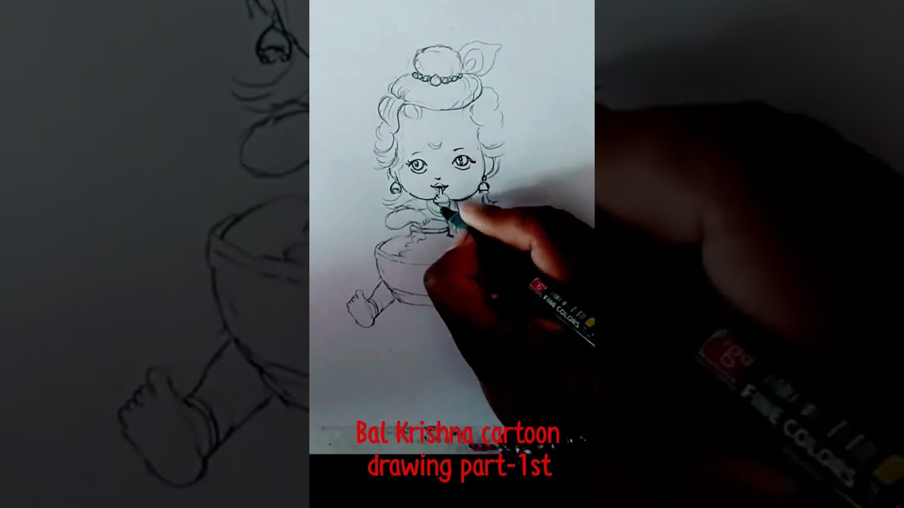 krishna bal cartoon drawing part-1st|murlidhar 
