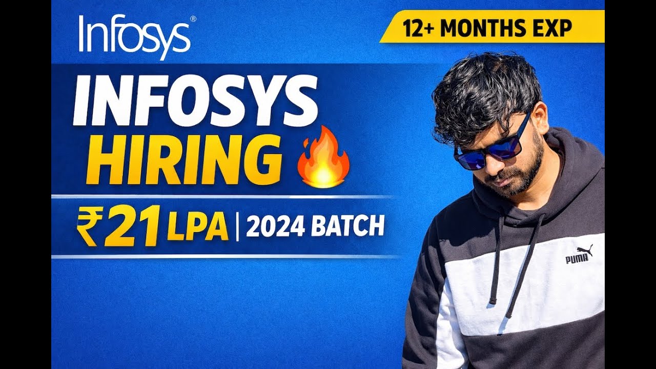 Infosys Off Campus Hiring 2026 | ₹21 LPA Package | 2024 Batch | 1+ YOE ...