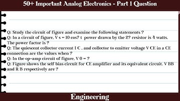 MCQ Questions Analog Electronics - Part 1 with Answers