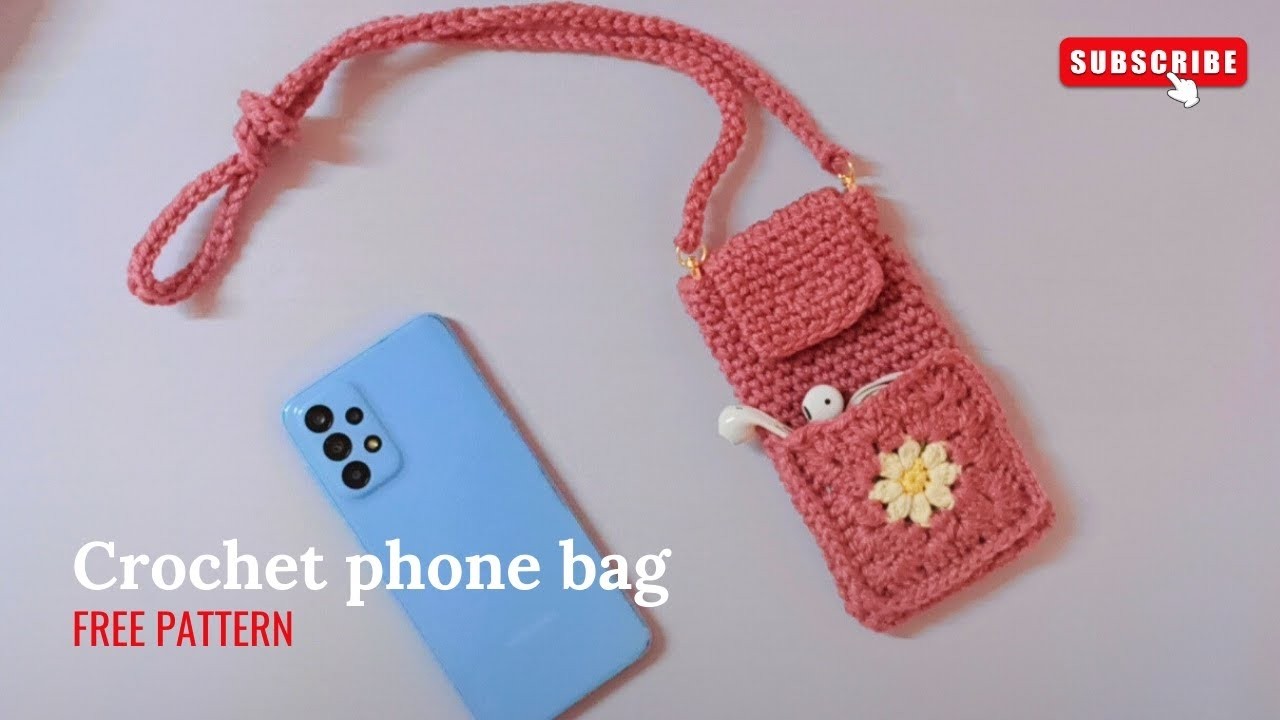Phone Bag with Flower Pocket