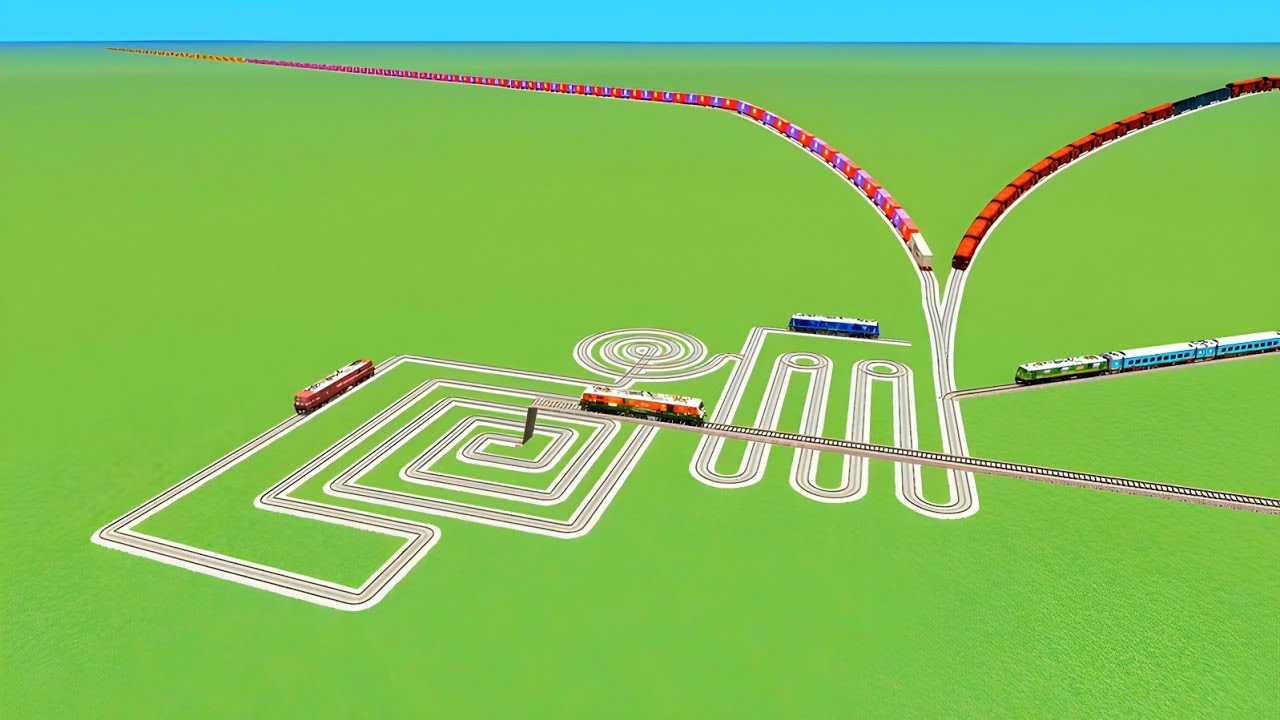 💖TRAIN CROSSING CIRCLE SQUARE ROUTEED ZIG ZAG UTRUN TRACK💞RAILROAD RAILWORK BEANG 