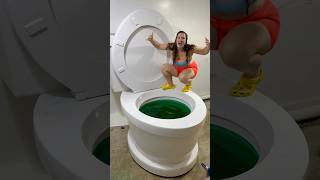 Cannonball Contest Challenge In The Giant Toilet Pool #Shorts