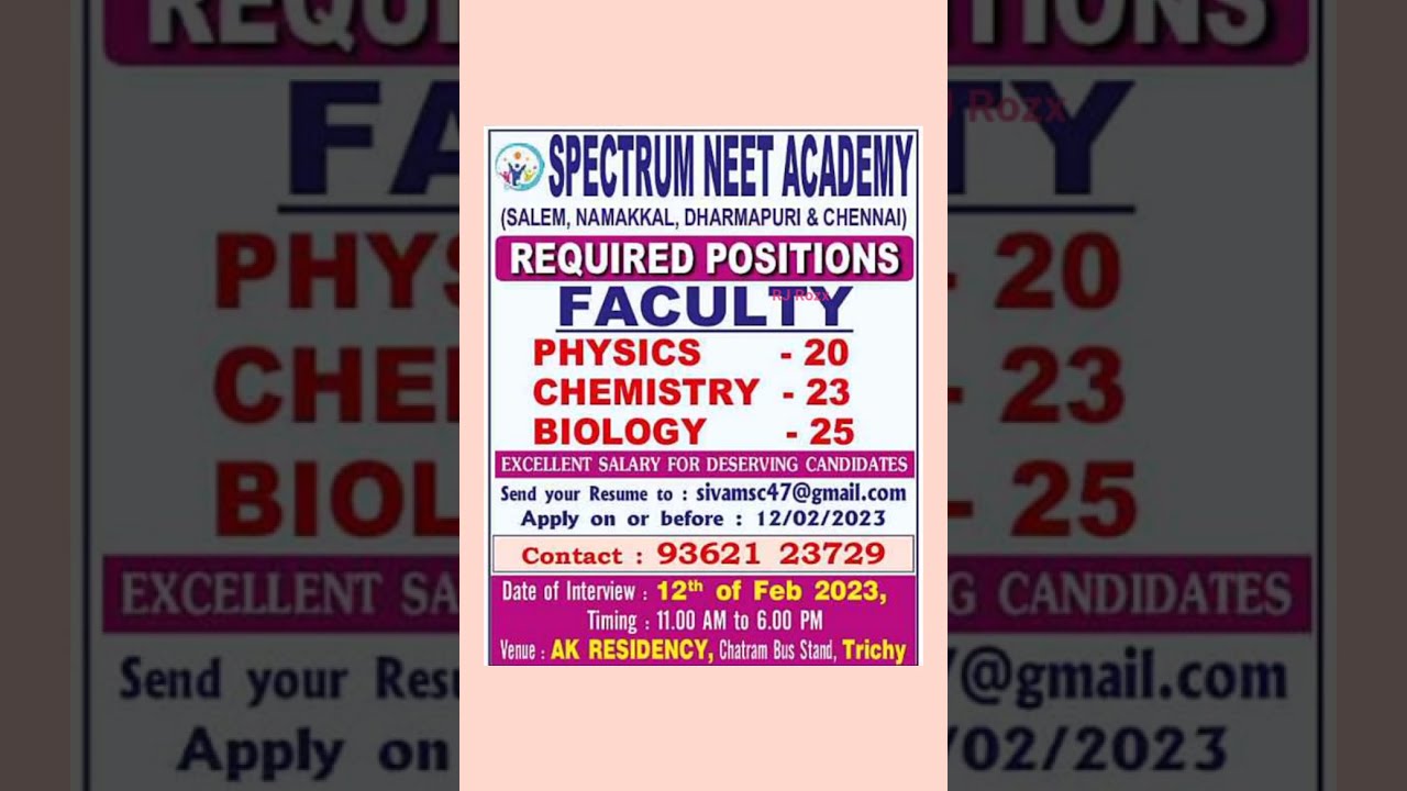 Job Vacancy In Trichy Today wanted Faculty trichy Jobs 2023 Jobs2k22 Job Vacancy In Trichy Today wanted Faculty trichy Jobs 2023 Jobs2k22