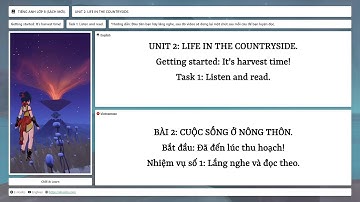 Tiếng Anh Lớp 8 (Sách mới) ★ Unit 2: Life In The Countryside → Getting Started → (1) Listen and read