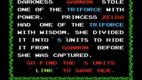 The Legend of Zelda (NES) Intro