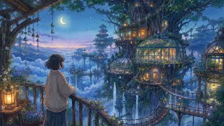 Moon Garden Above the Clouds 🌙☁️ | Cozy Ghibli Ambience & Fantasy Sky Garden ASMR screenshot 4