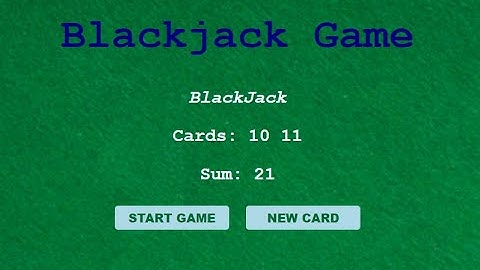Blackjack game | HTML CSS JAVASCRIPT | No Talking