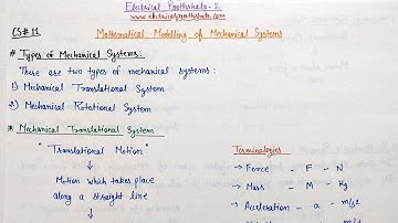CS-11 Mathematical Modelling of Mechanical Systems || D-Alembert