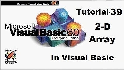 Two dimensional 2D array in visual basic Tutorial 39