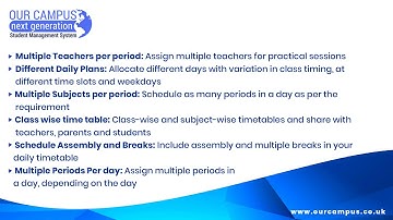 Time table management system for teachers and students | Our Campus Software