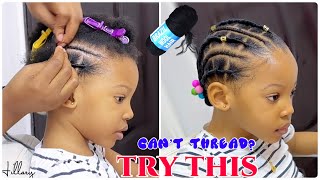 How to; EASY THREADING STYLE ON MY 4yr OLD | BACK TO SCHOOL HAIRSTYLES SERIES