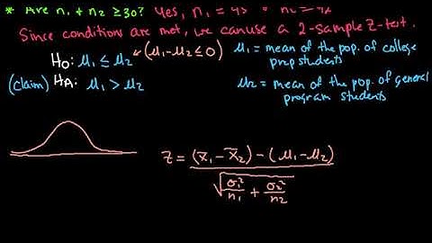 2 Sample Z Test for the Difference Between Means Using the Rejection Region