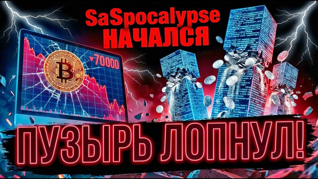 ПУЗЫРЬ ЛОПНУЛ! БЕССЕНТ: США НЕ СПАСУТ КРИПТУ !SAASPOCAIYPSE 2026 АГОНИЯ — AI добивает софт!