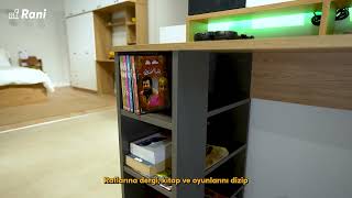 Rani Ha122 Led Işıklı Kumandalı Rgb Raflı Oyuncu Bilgisayar Masası