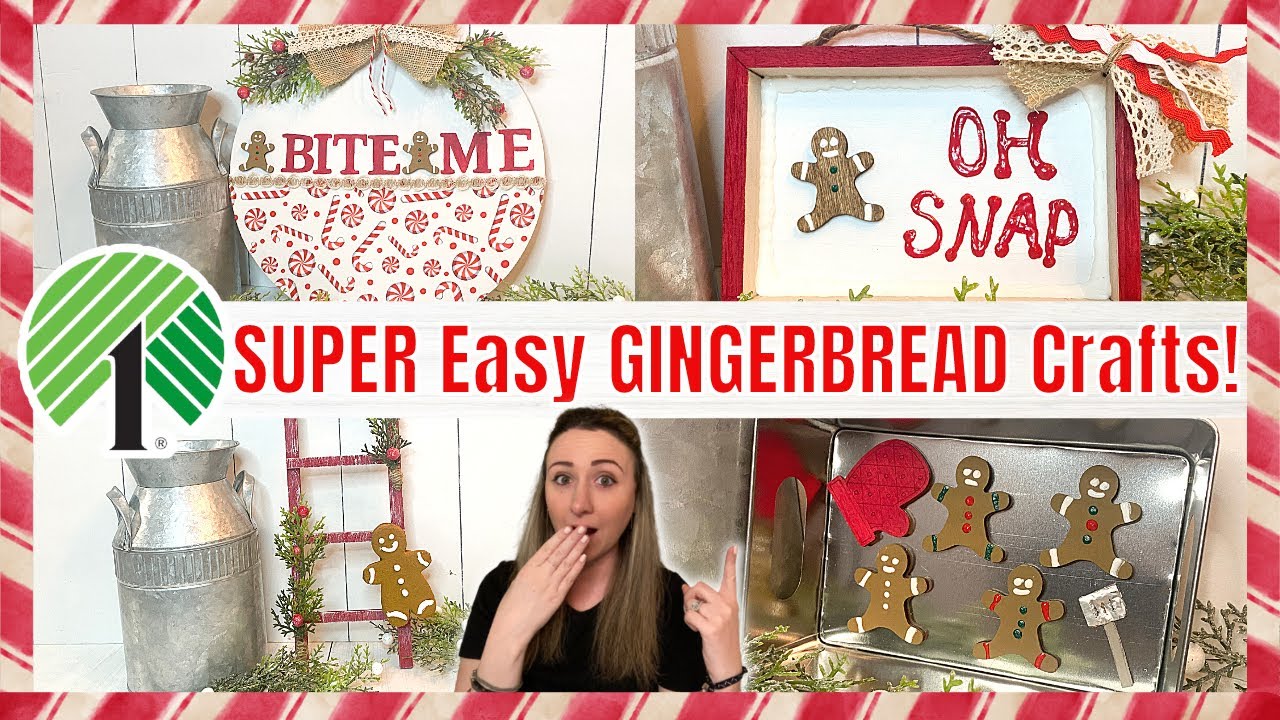 EASY GINGERBREAD Dollar Tree Crafts 2022 No Cricut Gingerbread DIYs