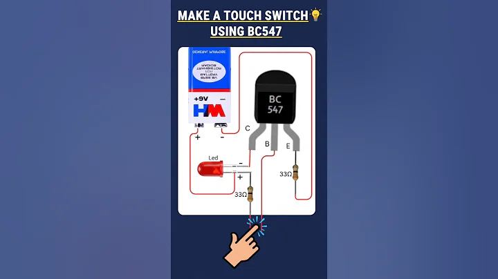 ⚡ Touch Switch DIY (BC547): Turn ON Light with a Touch! #shorts #diy #experiment #trending