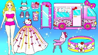 DIY Ideas for Dolls - Decore Hello Kitty Motorhome feito à mão - LOL Surprise DIYs
