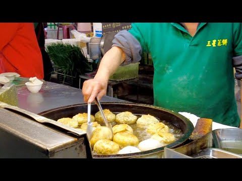 台灣宜蘭羅東夜市小吃美食 排骨酥 三星蔥餅 蚵蛋包 /TAIWAN Street food luodong night market