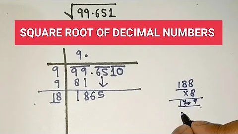 Square root of decimal numbers| long division method| Easy trick