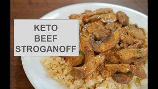 BEST Keto Beef Stroganoff – Easy Creamy Low Carb Dinner Over Cauliflower Rice