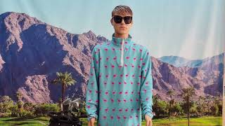 flamingo-Men's Golf Waffle Zipper Pullover