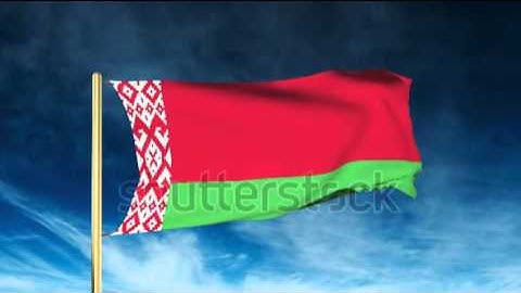 Belarus flag slider style. Waving in the win with cloud background animation Stock video by