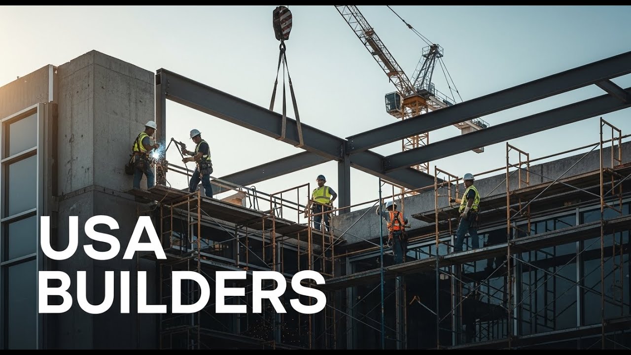 USA Builders Create a Modern Building from Scratch | Satisfying ...
