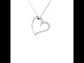 9ct White Gold Diamond Set Open Heart Pendant