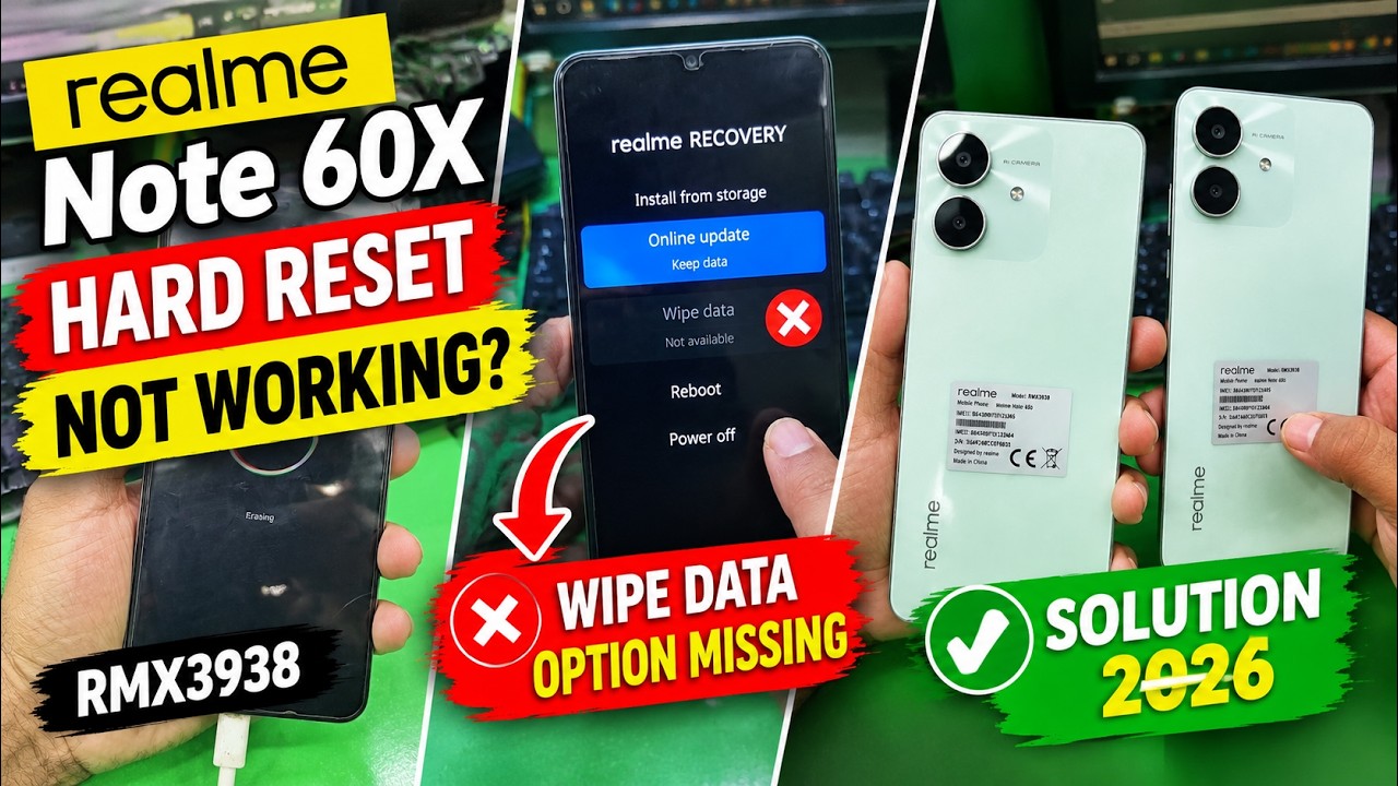 Realme Note 60X RMX3938 Hard Reset Not Working Fix || realme note