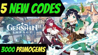 5 NEW GENSHIN IMPACT REDEEM CODES 2021 - GENSHIN IMPACT PROMO CODES