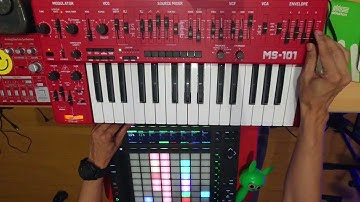 Having fun with Behringer MS101 & Ableton Push 2