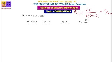 Combination -Combinatorics - Maths TRB POLYTECHNIC COMPUTERSCIENCE PREVIOUS YEAR QUESTION PAPER 2017