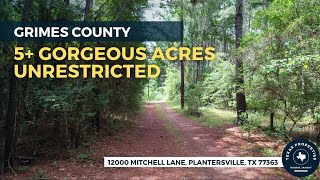 5 AC Unrestricted Land in Grimes County