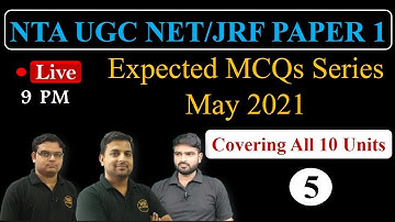 People, Development & Environment Expected Questions [MCQ] NTA UGC NET (May 2021) Paper 1 - Part 5