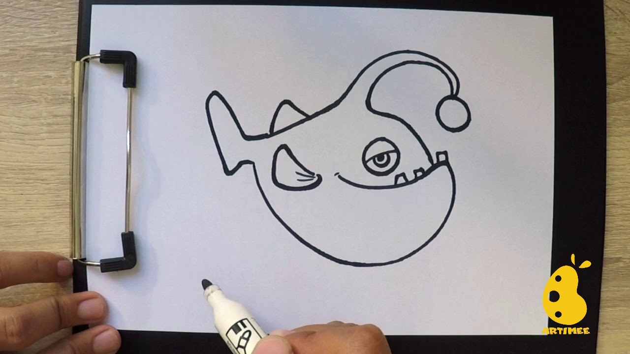 How to Draw angler fish - YouTube