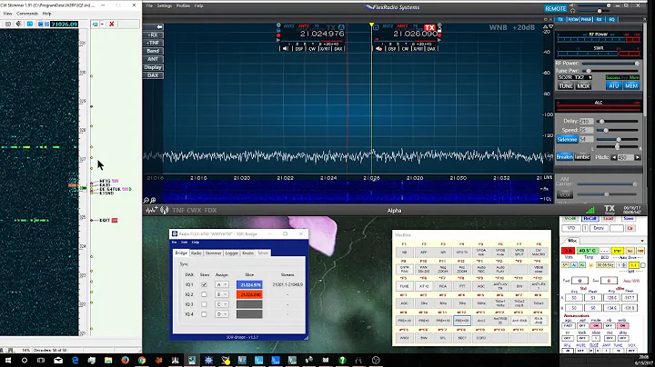 Using CW skimmer, SDR-Bridge, and the Flex 6700 to click tune a pileup