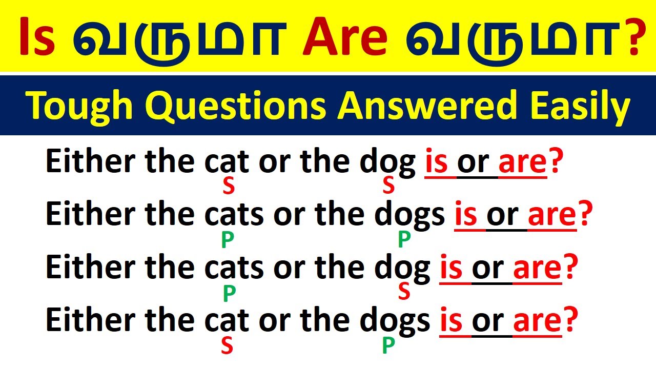 Subject Verb Agreement Rules In Tamil English Grammar In Tamil