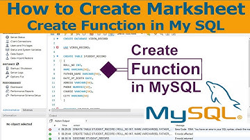 MySQL CREATE FUNCTION Statement |  MySQL Creating stored function | Create Functions My SQL