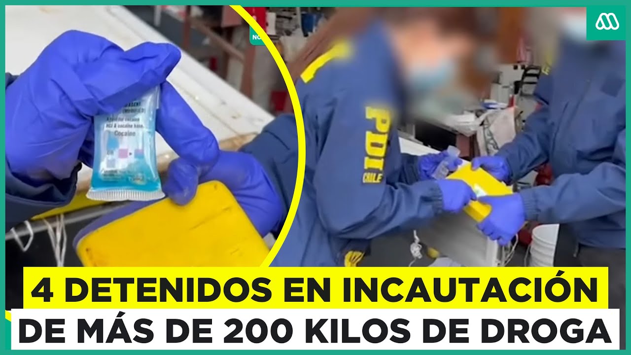 Cuatro detenidos en incautación de más de 200 kilos de droga