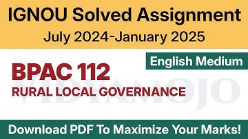 IGNOU BPAC 112 Solved Assignment 2024-25 English Medium PDF Download | BPAC 112 Jul 2024-Jan 2025