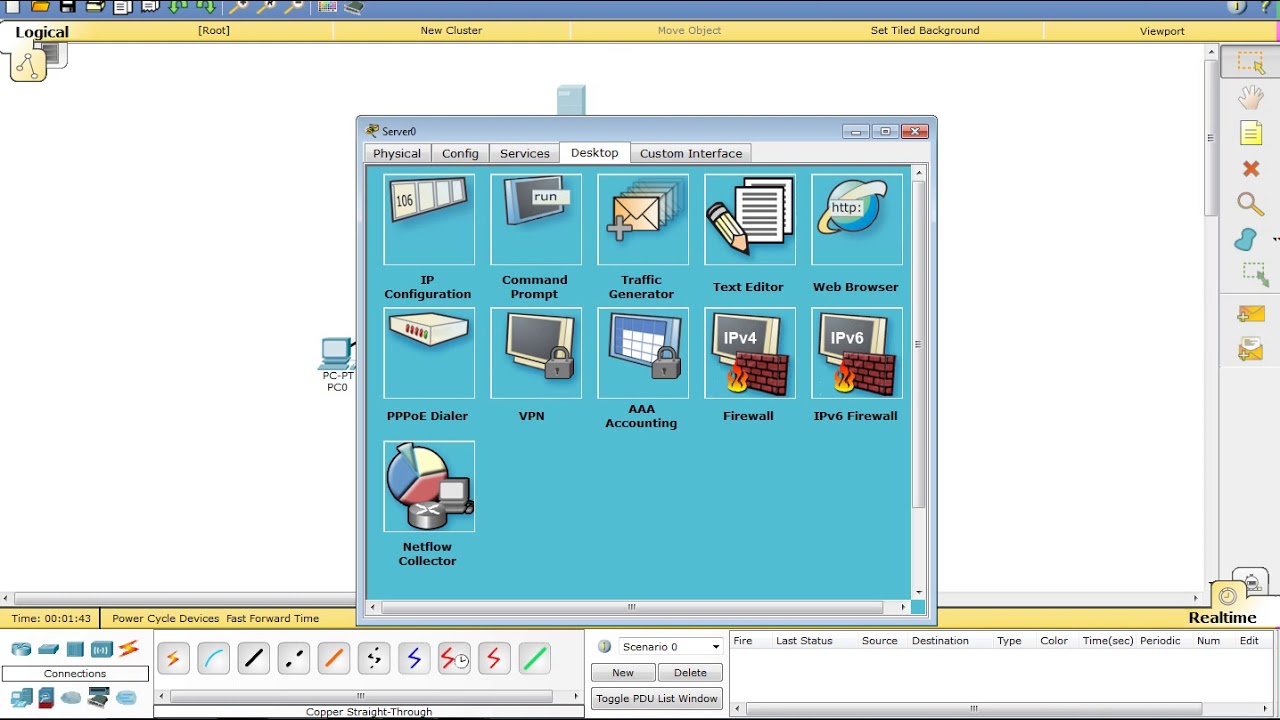 Konfigurasi jaringan dengan teknik Client Server menggunakan kabel ...